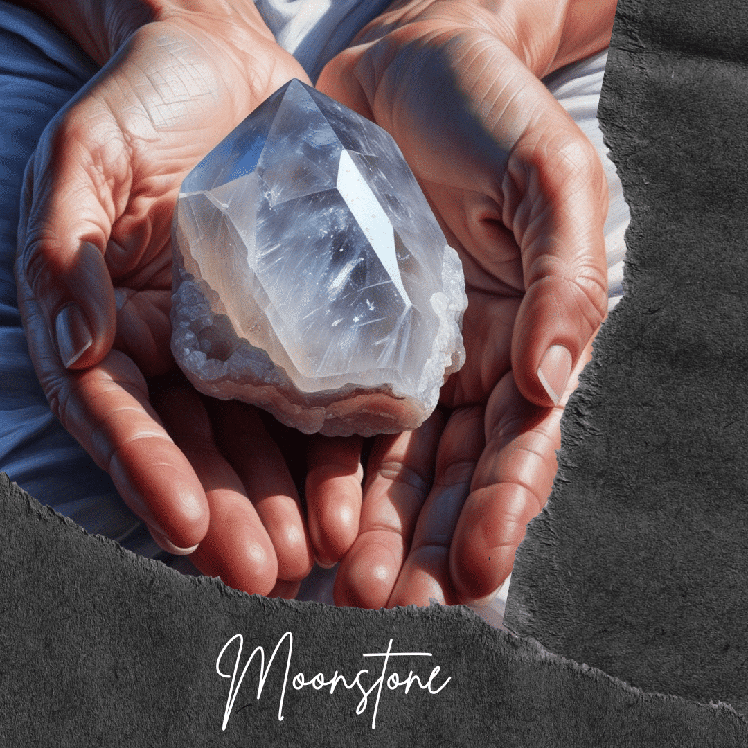 Collier en pierre de lune blanche avec pendentif assorti aux reflets bleus (45 cm + 5 cm d’extension)