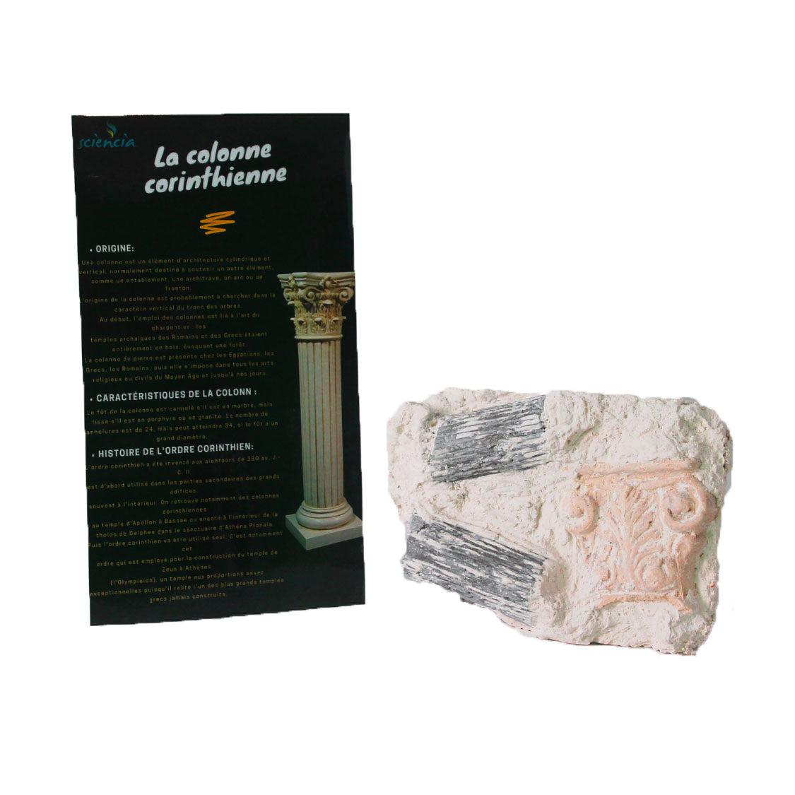 Kit archéologie ruines : jeu éducatif avec fouille et découverte d’une colonne romaine (+6 ans)