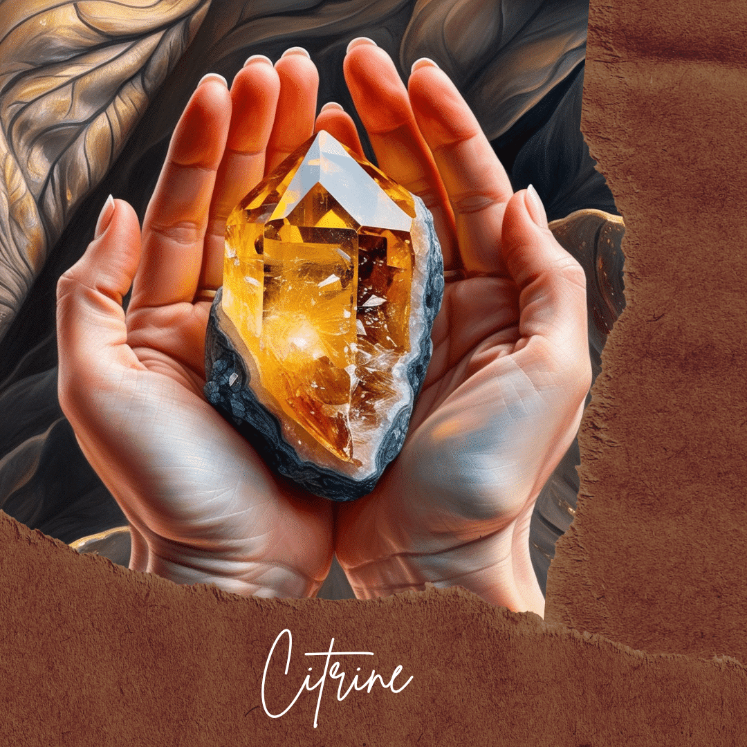 Collier raffiné en acier inoxydable avec pendentif citrine brute – 75 cm, 14 g