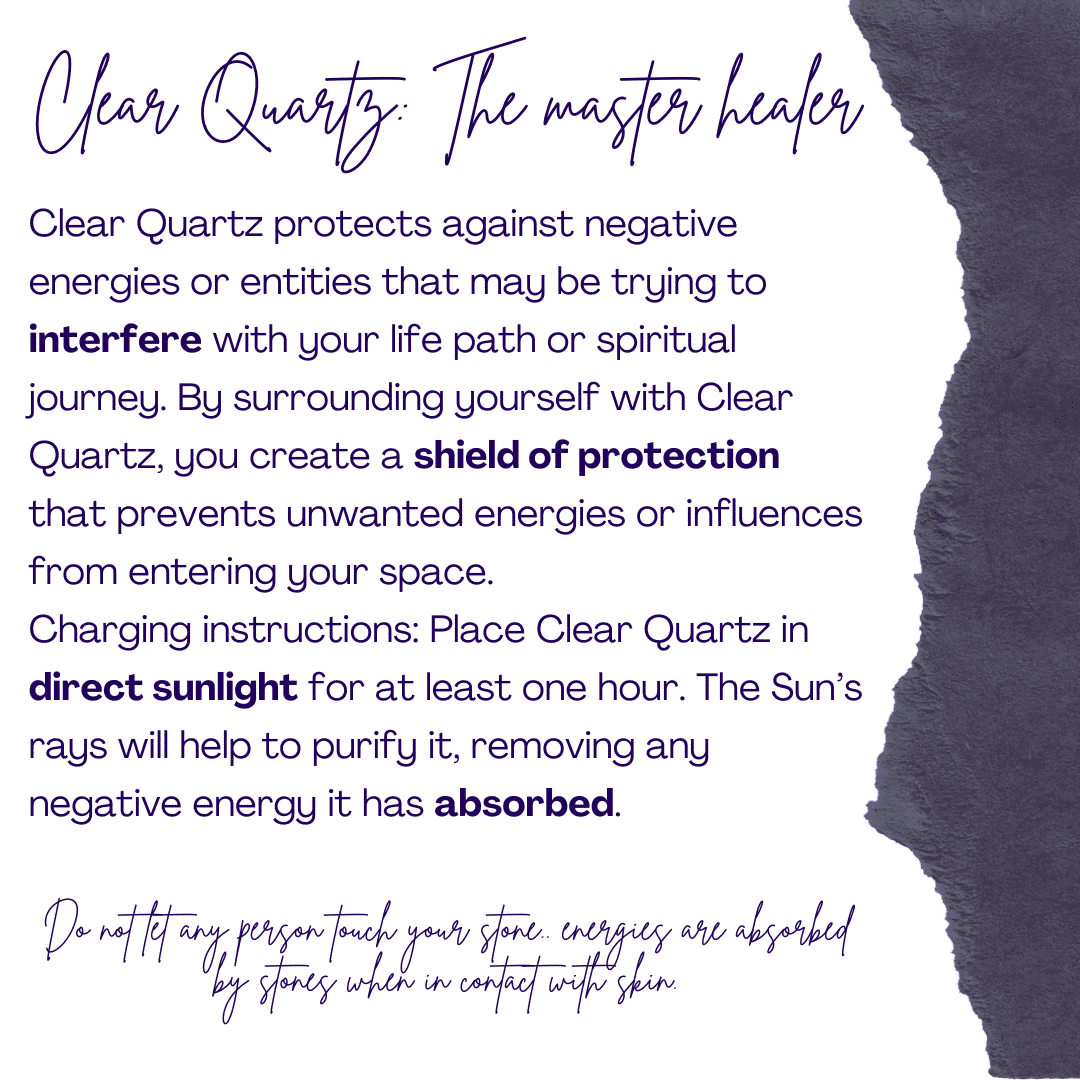 Bague en argent 925 Clear Quartz ajustable