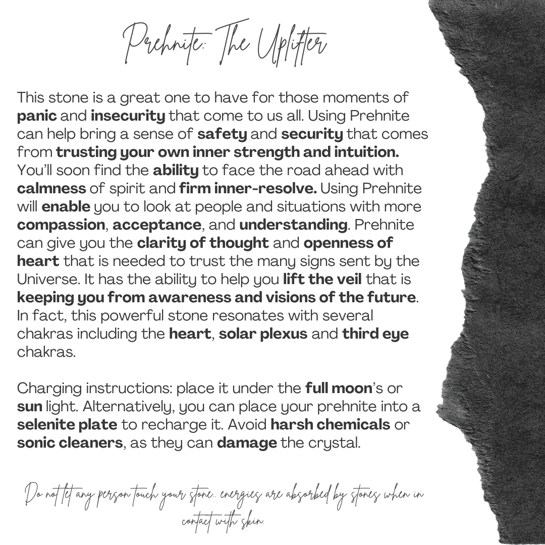 Bracelet élastique en Préhnite – Pierres naturelles 6 mm – Ajustable (17 à 19 cm)