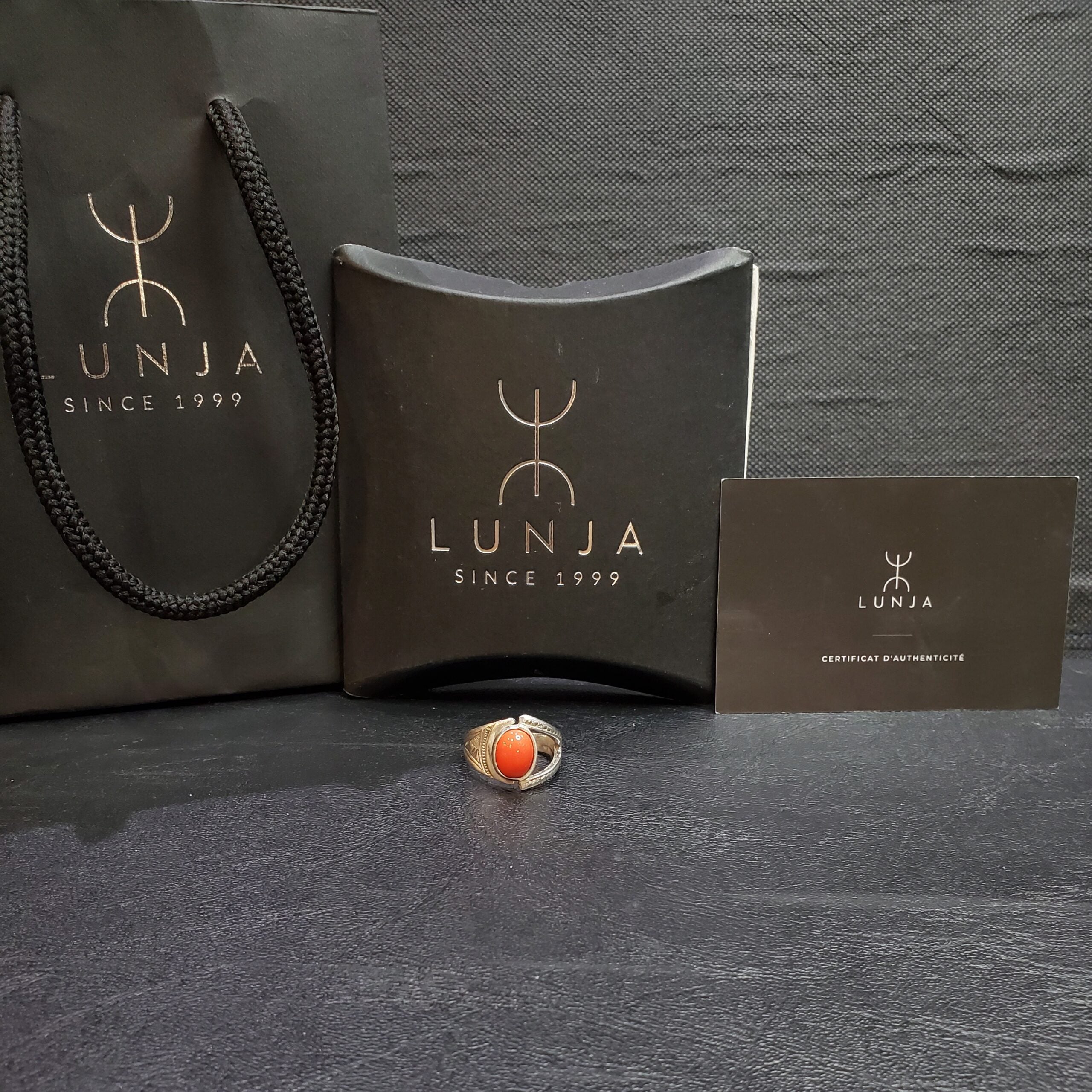 Bague Corail type orangé