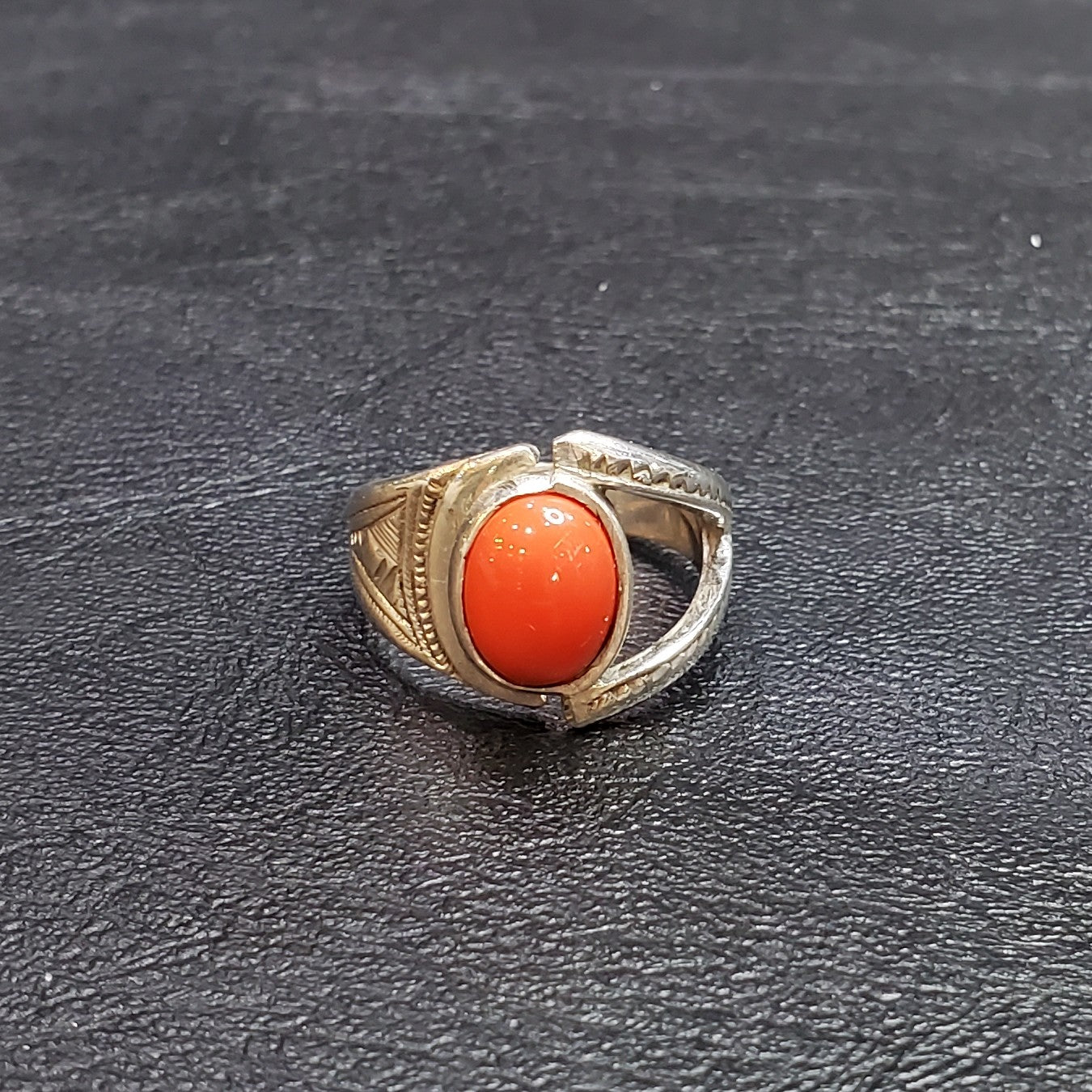 Bague Corail type orangé