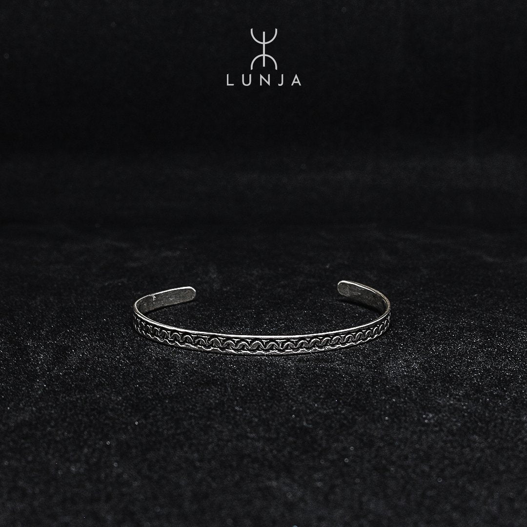 Bracelet Touareg En Argent Style Vagues de Mer
