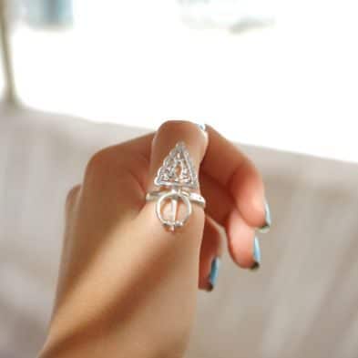 Bague Berbère "Fibule" Ajustable En Argent