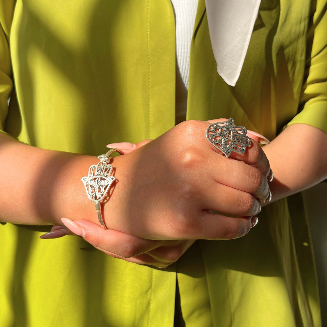 Bracelet berbère khomsa En argent fine