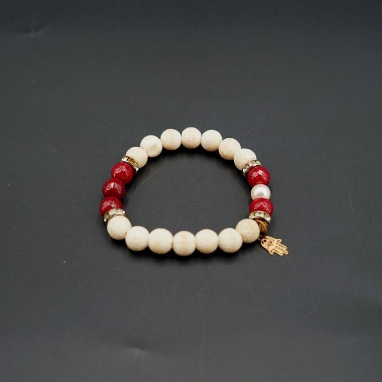 Bracelet En Pierre Pour Femme Avec Motif Khomsa