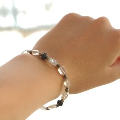 Bracelet Quartz en Pierre Fumé