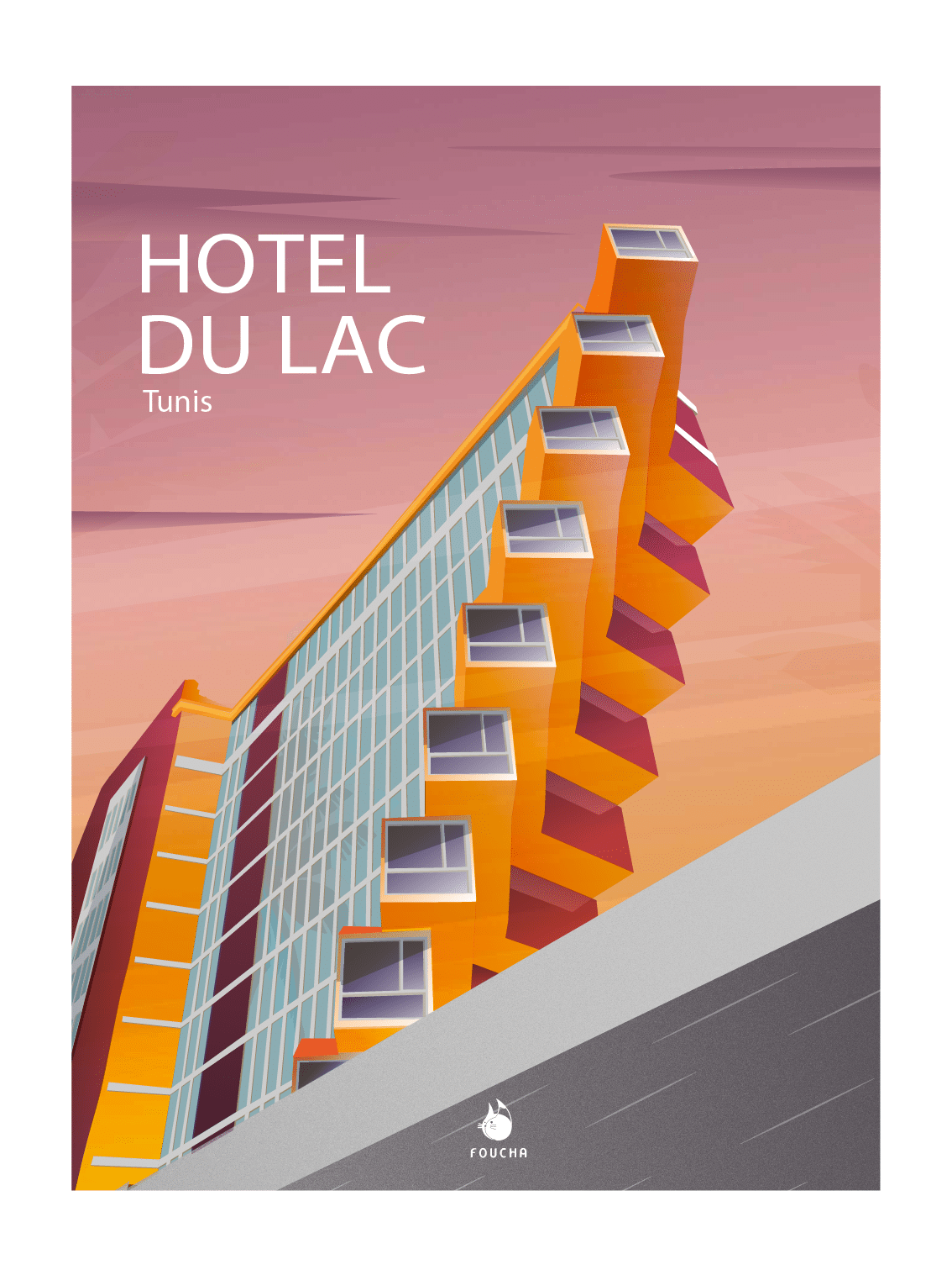 Poster Lieux Célèbres En Tunisie "Hotel Du Lac"