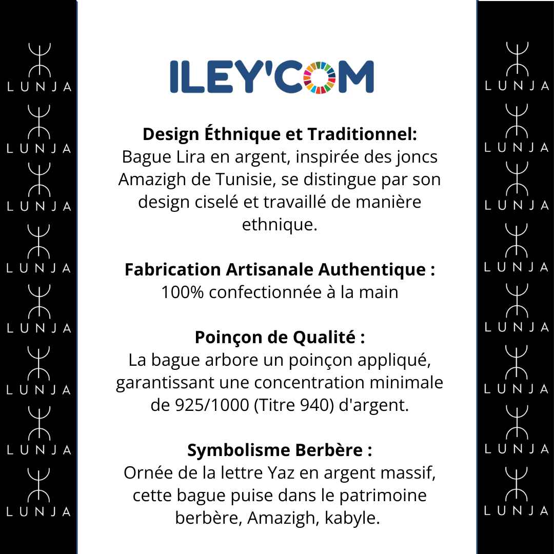 Bague Lira Ajustable En Argent