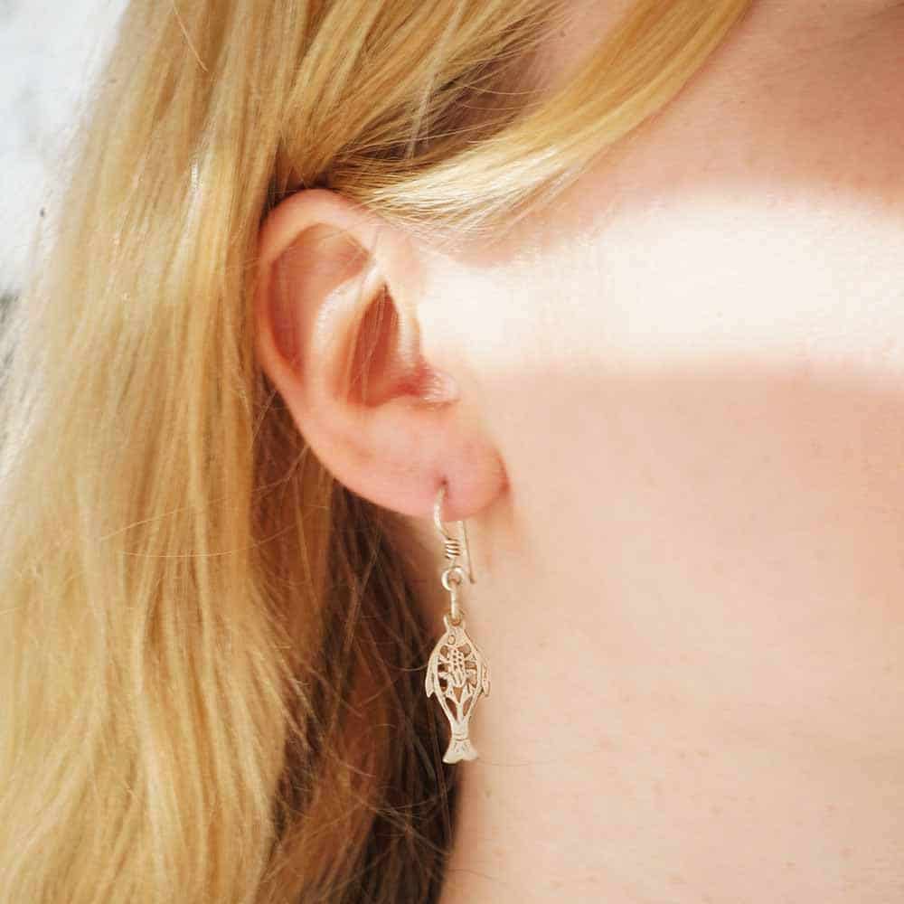 Boucles d'Oreilles "Poissons" en Argent pour Femme
