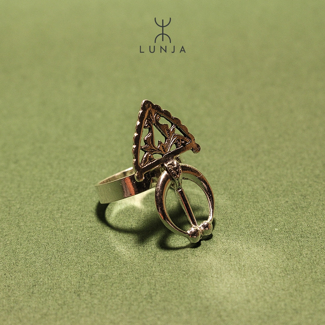 Bague Berbère "Fibule" Ajustable En Argent