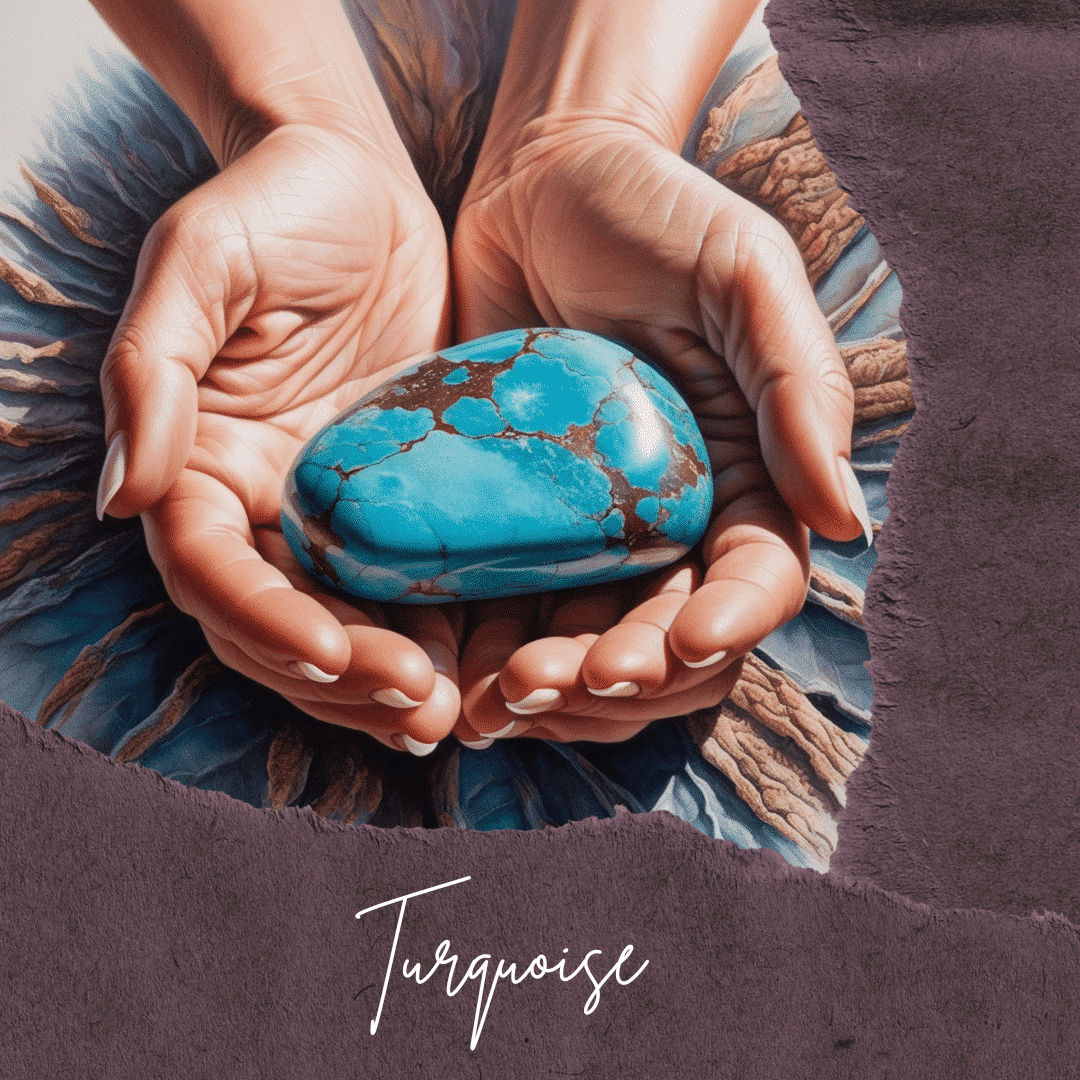 Collier en argent 925 plaqué en or avec un pendentif Turquoise russe