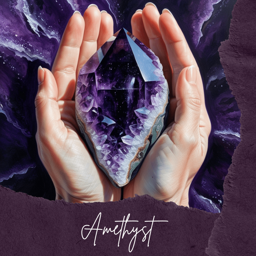 Bracelet ajustable en fil violet avec pierre d’Améthyste carrée