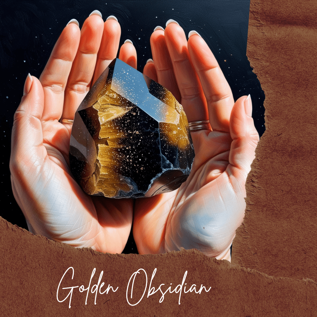 Bracelet élastique en pierre d'Obsidienne Dorée (17-19 cm)