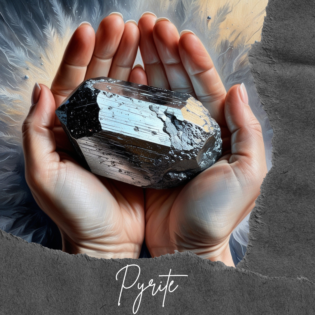 Collier en argent 925 avec un pendentif en Pyrite cubique unique