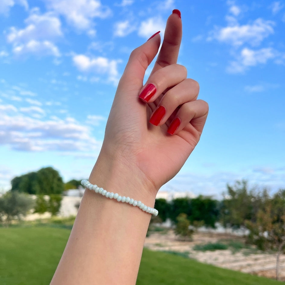 Ensemble Bracelet de Cheville et de Main , Couleur Bleu ciel – Élégance Artisanale