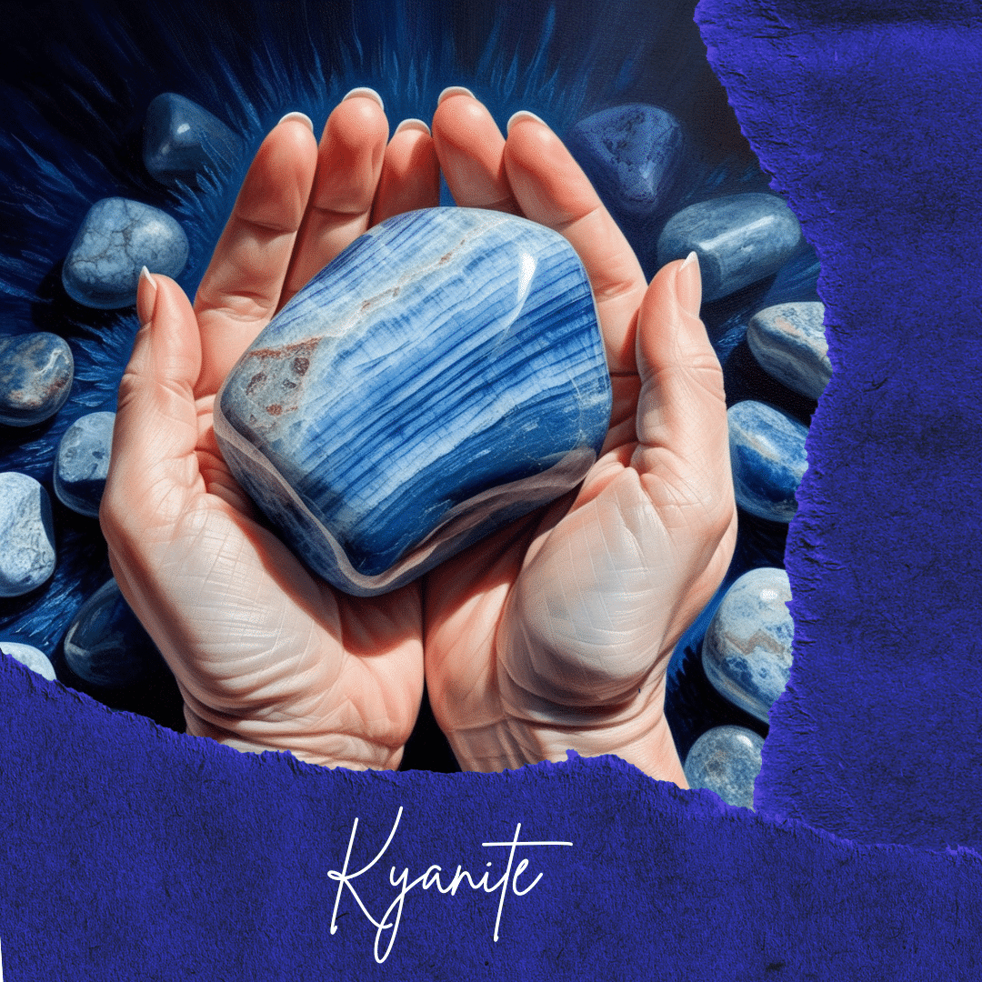 Collier en acier inoxydable argent avec pendentif en Kyanite naturelle 4 cm (65 cm)