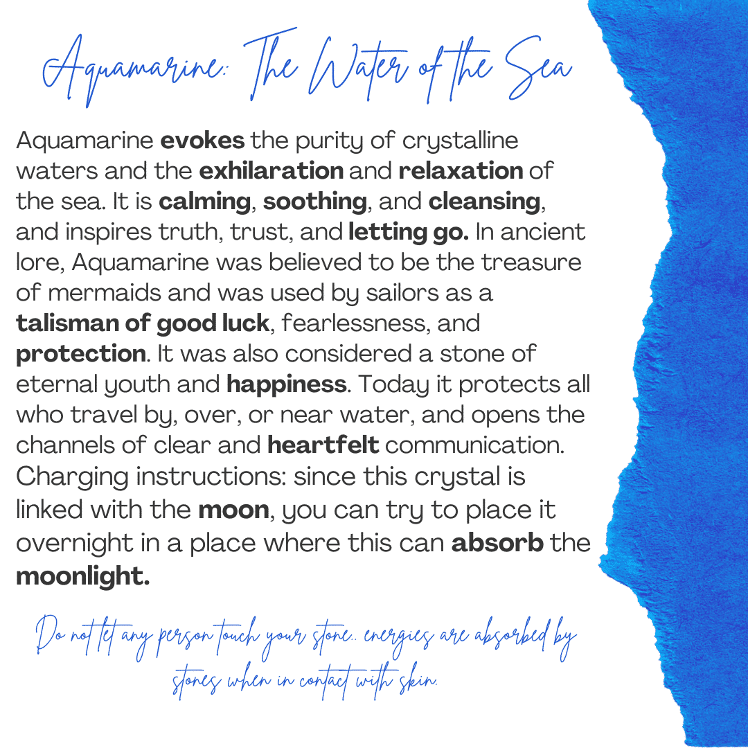 Collier en argent 925 plaqué or 18 karats avec une aigue-marine (45 cm)