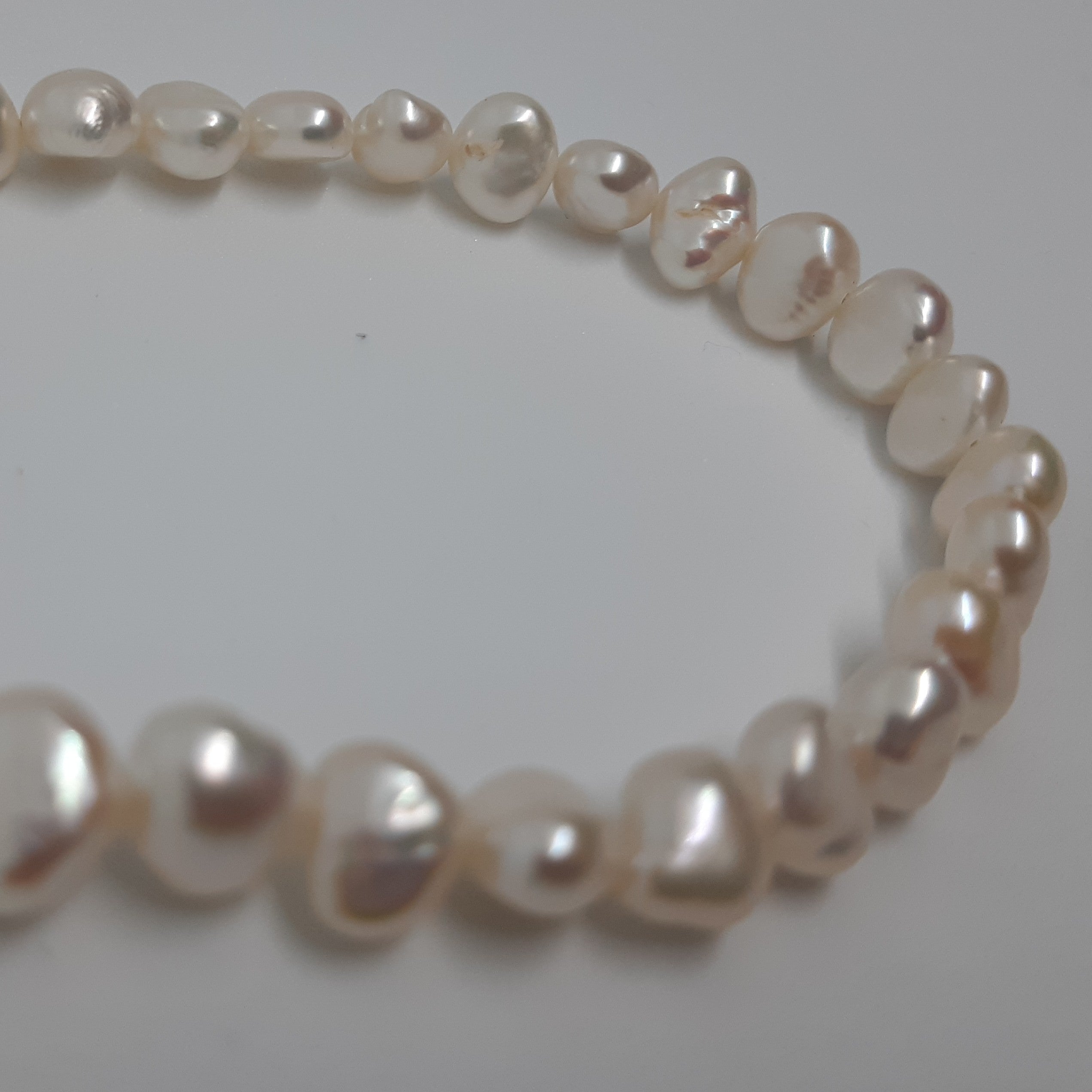 Parure perle de Culture plate, collier, boucles d'oreilles et bracelet en perles authentiques plates