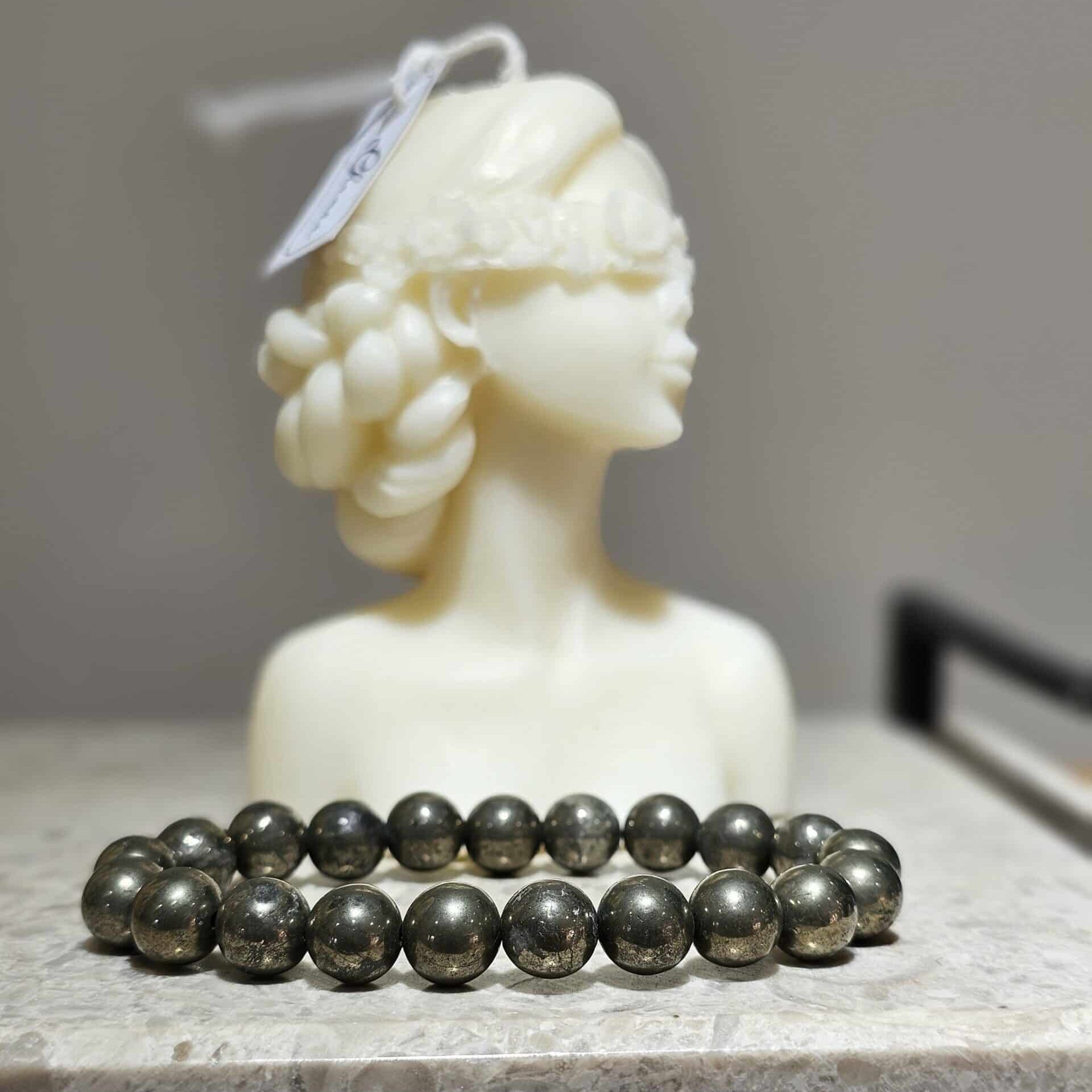 Bracelet élastique en Pyrites naturelles (16-19 cm) - Protection et abondance