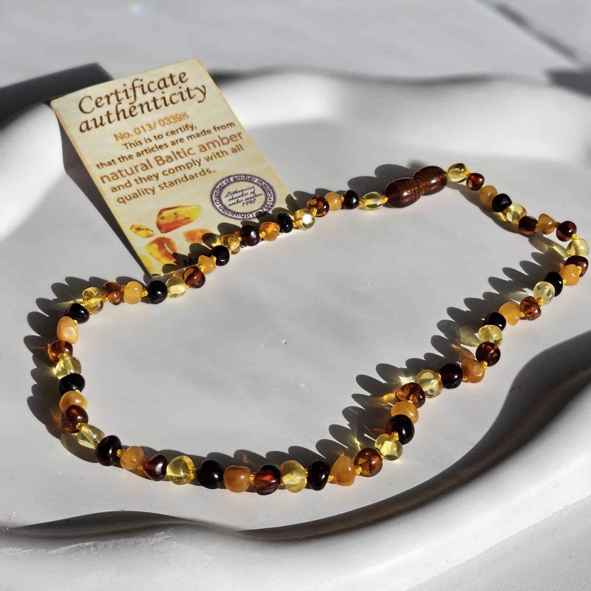 Collier de dentition pour bébé en Ambre Baltique (28cm)