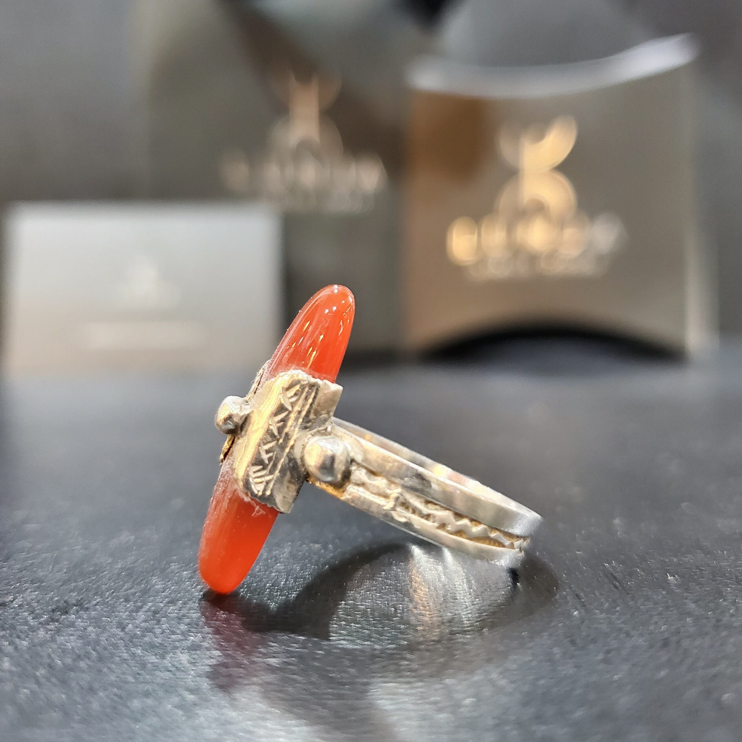 Bague Argent Cornaline Ovale