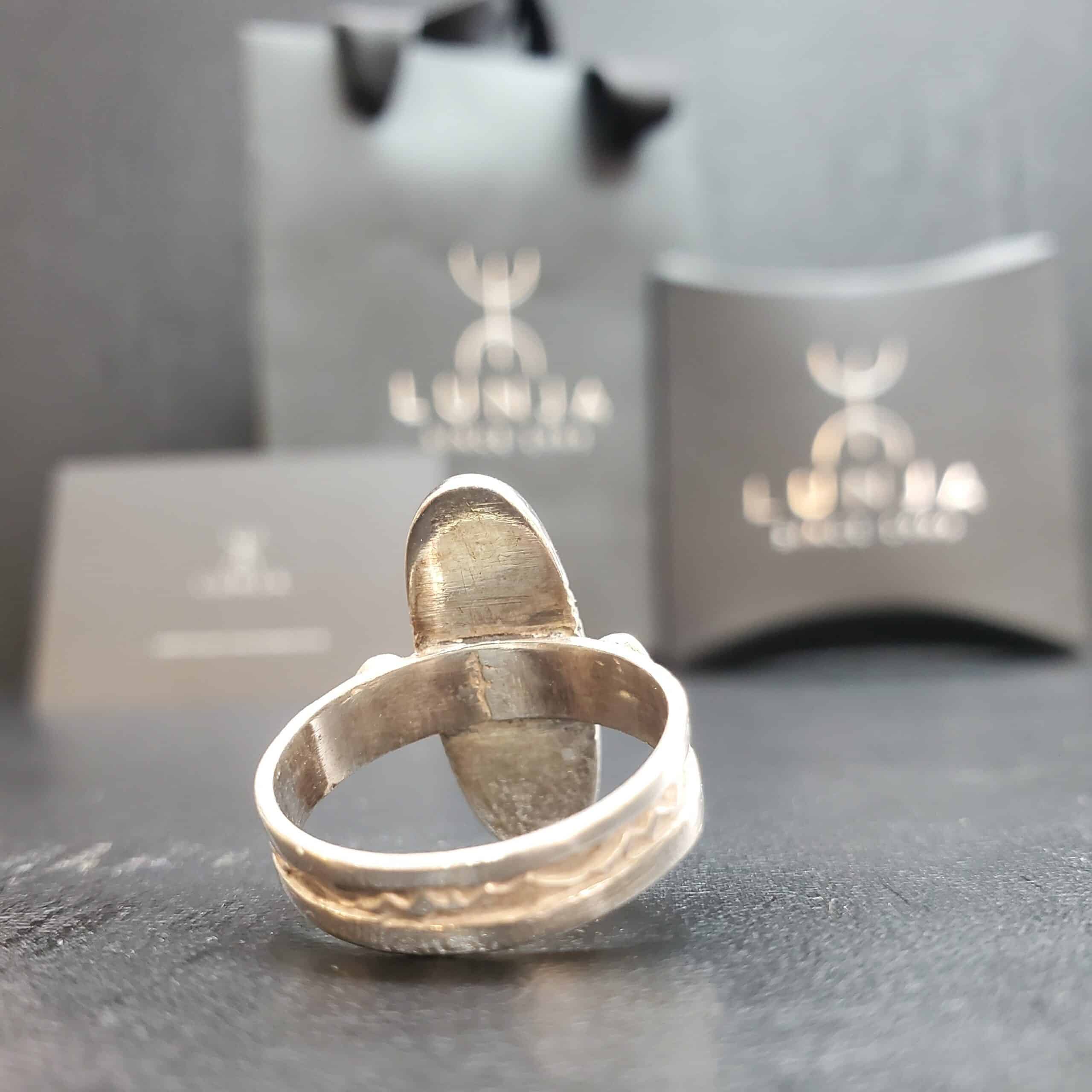 Bague Agadez en Cornaline naturelle fine et argent massif (Titre 990) taille 58