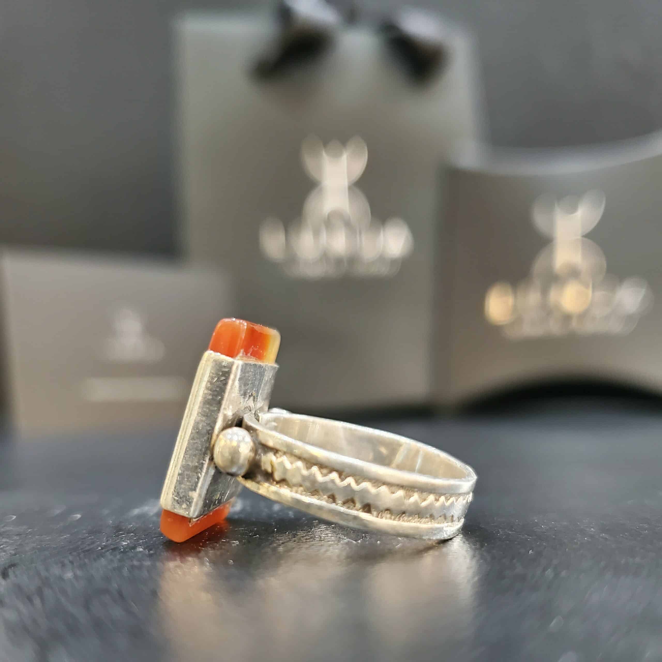 Bague Agadez Cornaline carré