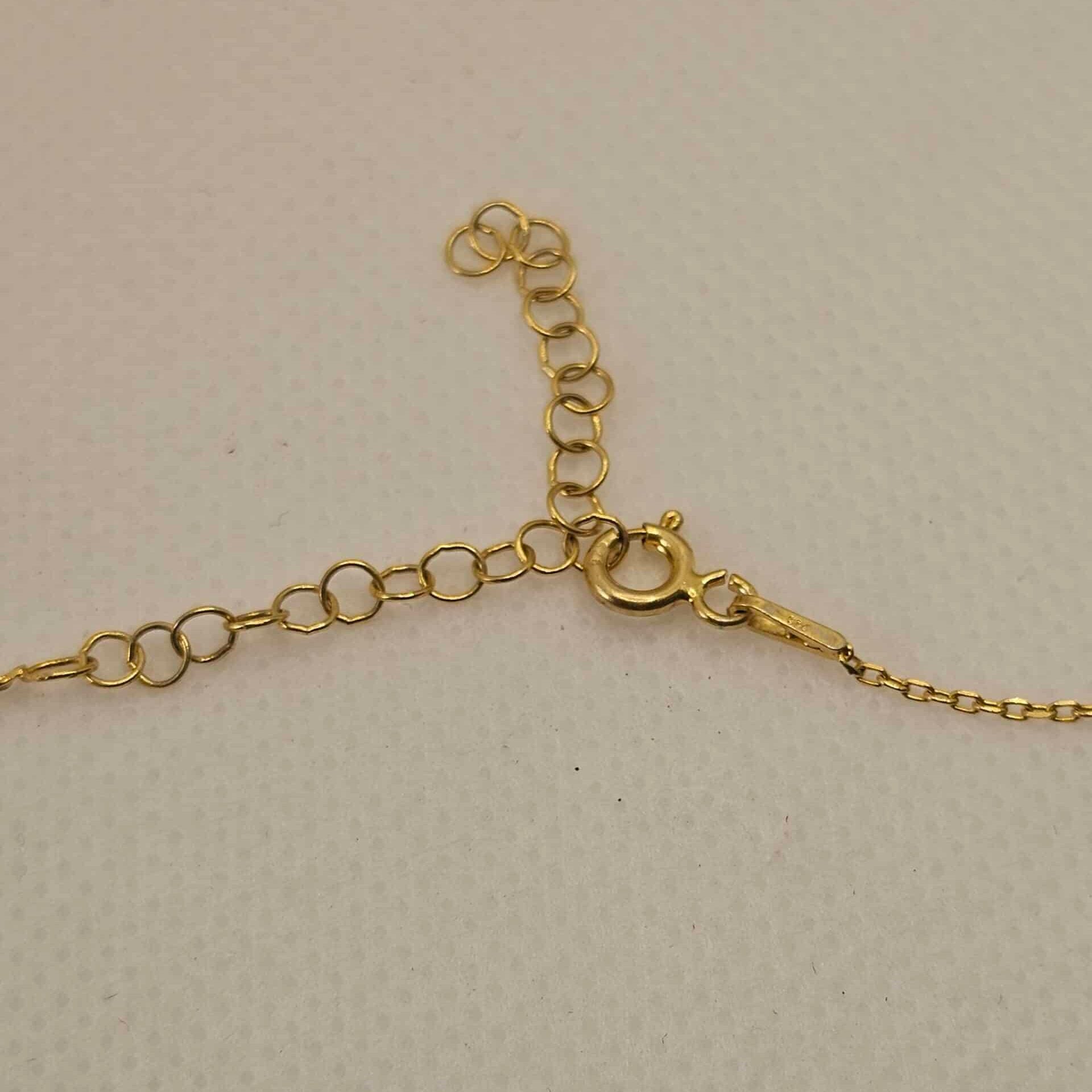 Collier citrine en argent 925 or 18 karats (45 cm)