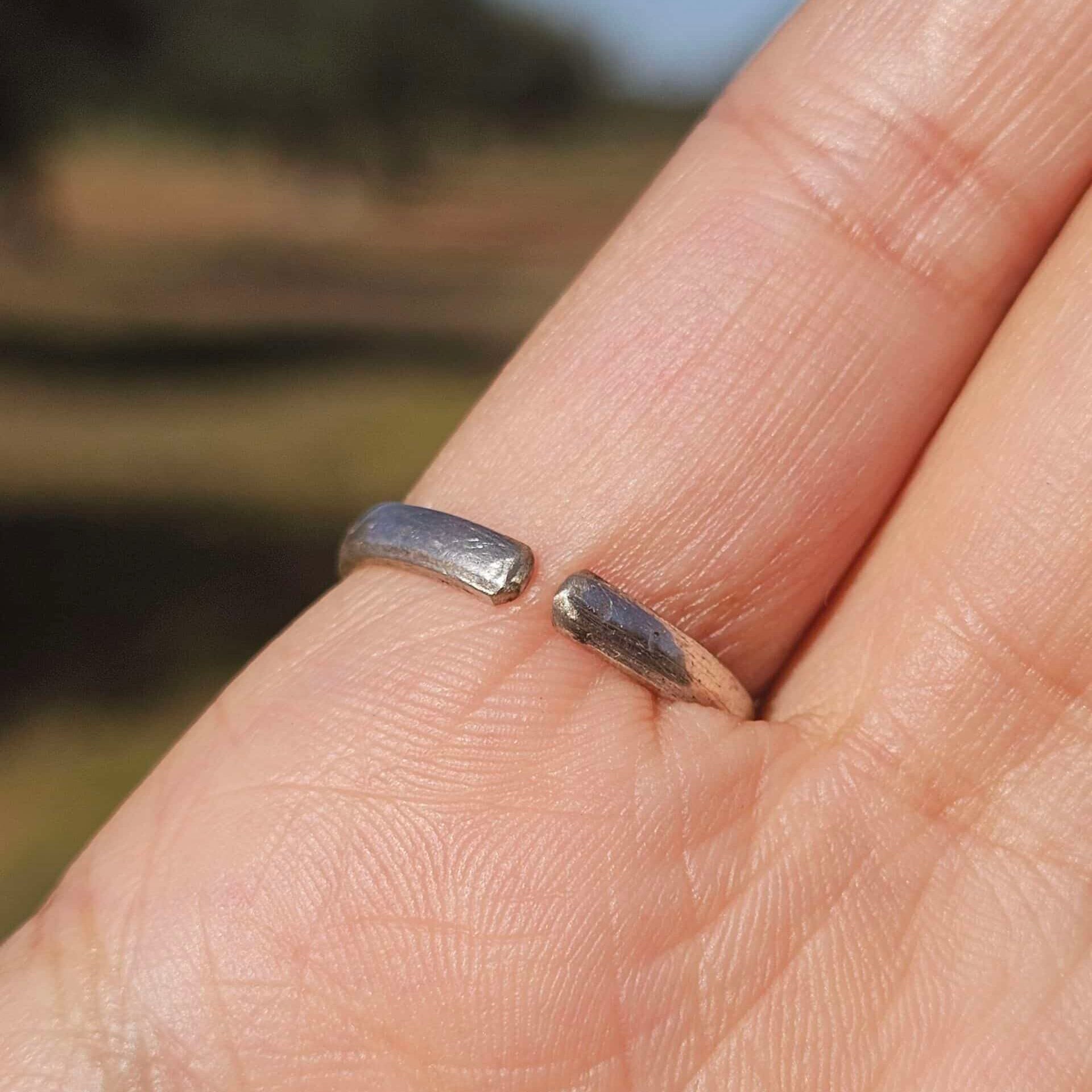 Bague en argent 925 Clear Quartz ajustable