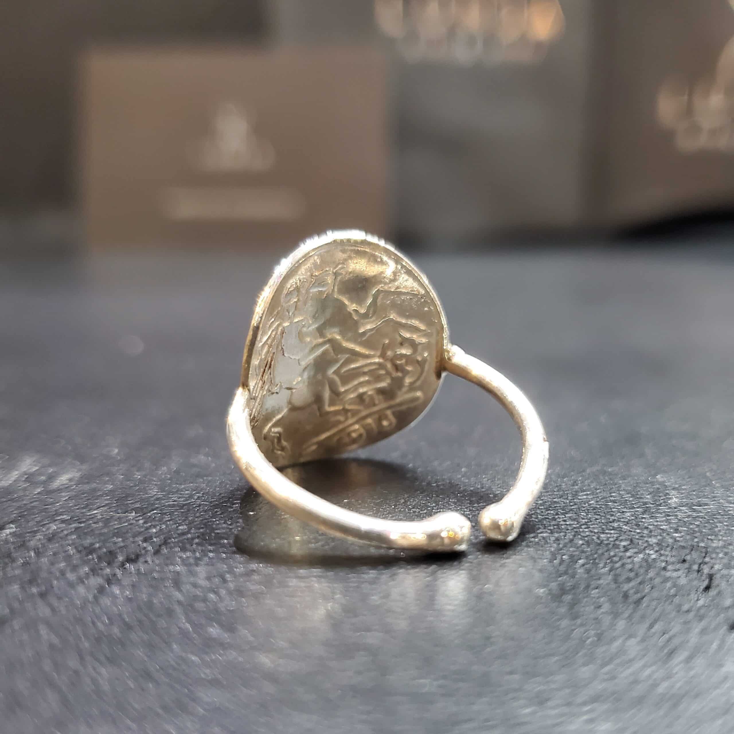 Bague en argent 925 motif lira pour femme