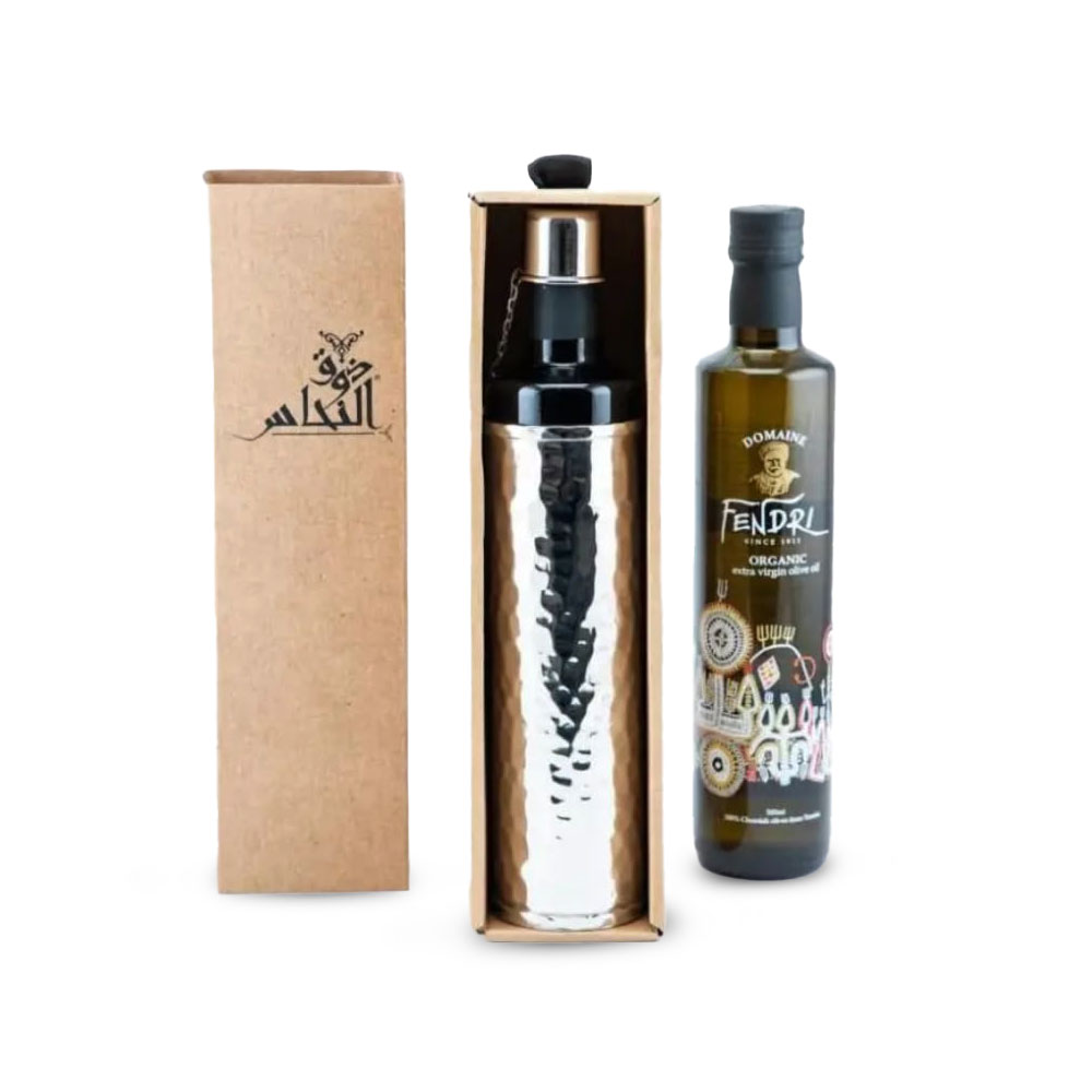Bouteille berbère 500ml en cuivre & verre artisanal