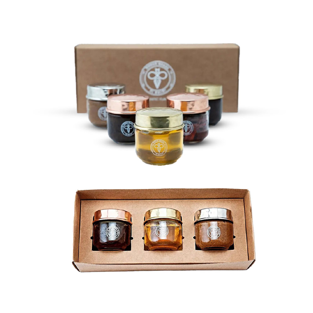 Coffret 3 contenants cuivre martelé – Épices & déco chic