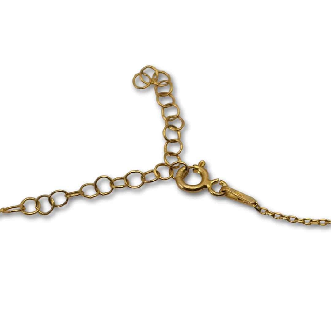 Collier en argent 925 plaqué or 18 karats avec une aigue-marine (45 cm)