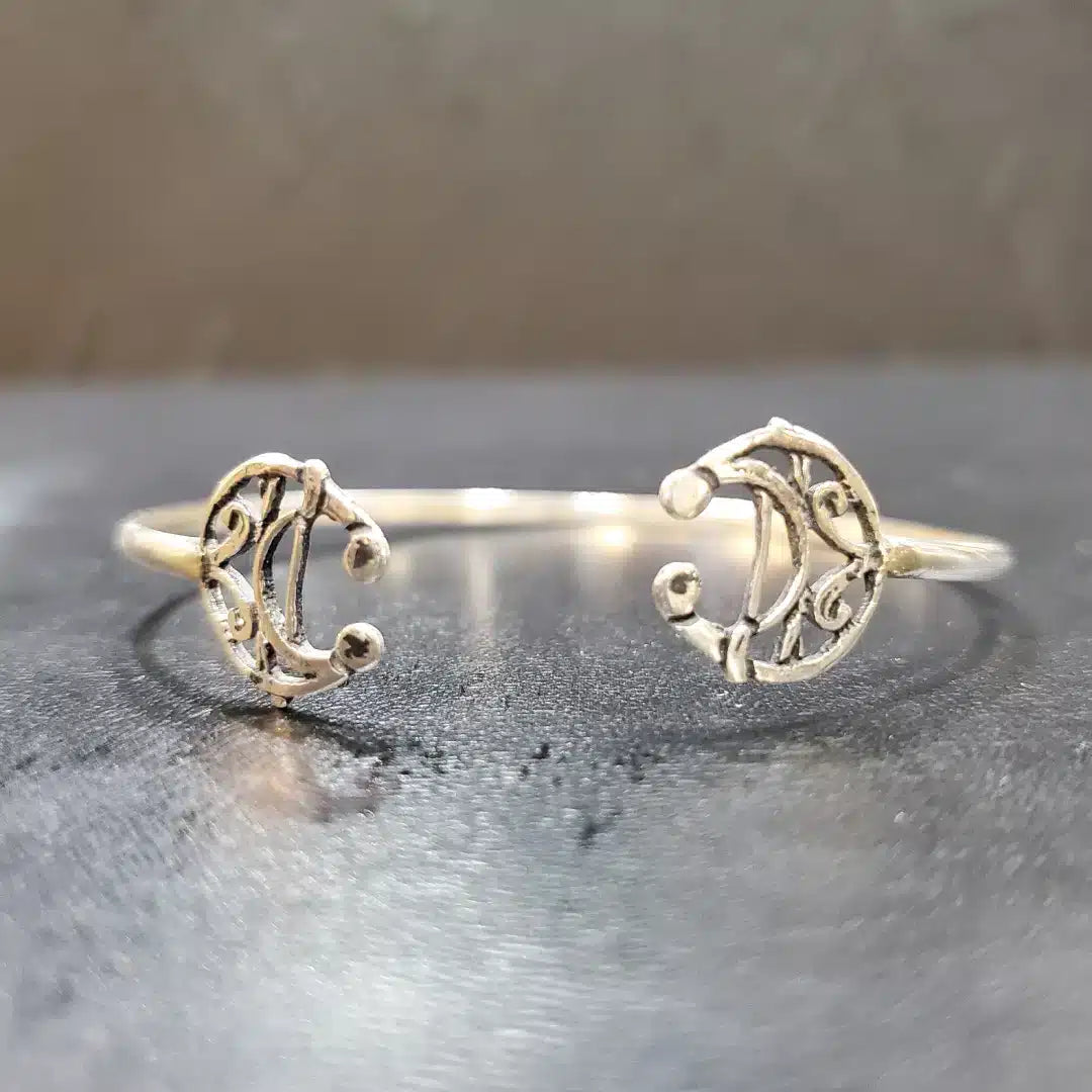 Bracelet Helel "Croissant" en argent Massif 940, fait Main