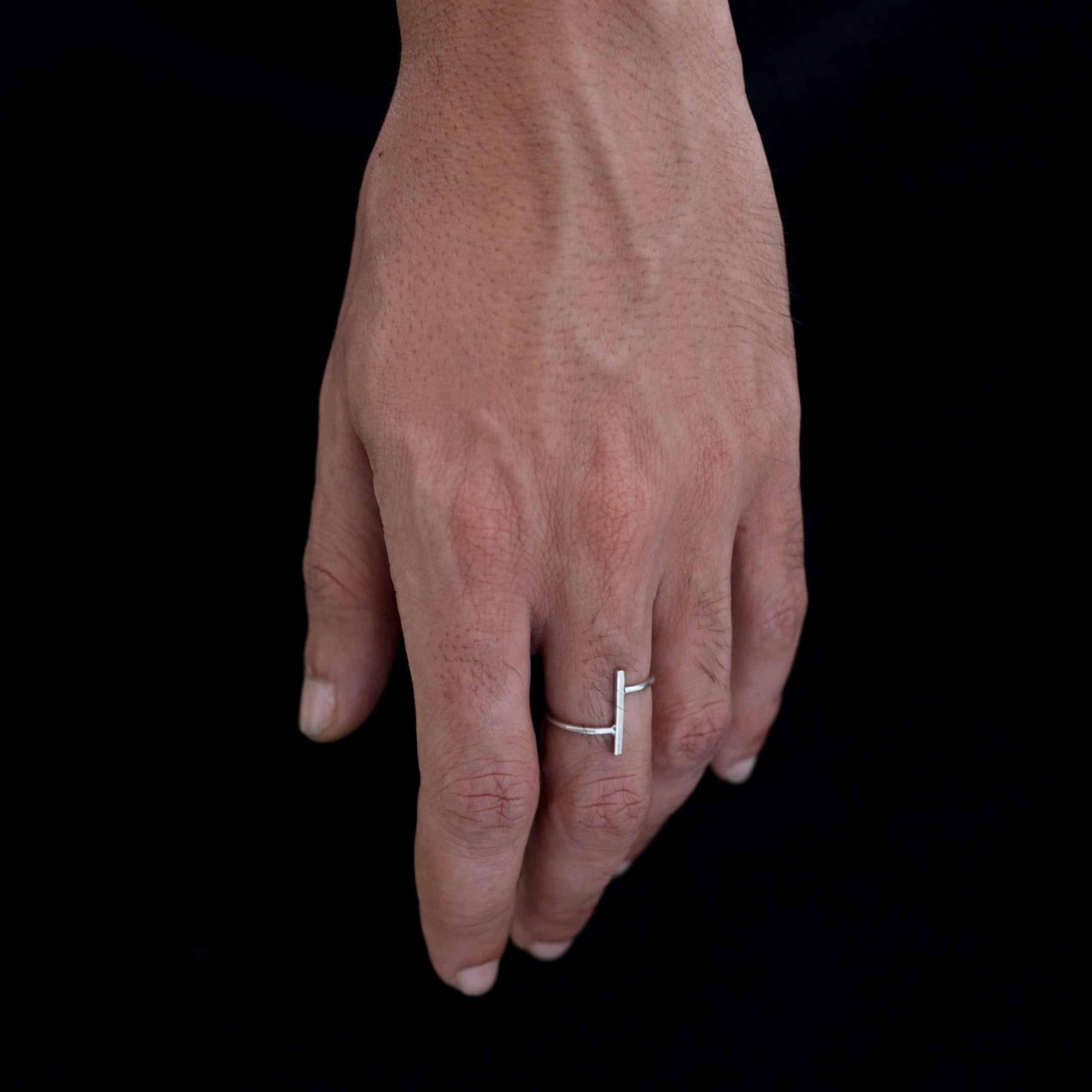 Bague minimaliste fait main en argent 925