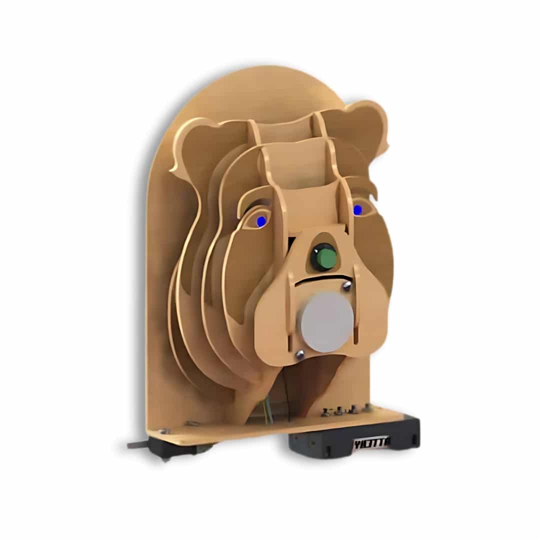 Jeu éducatif STEM alarme tête de chien en bois et électronique (+6 ans)