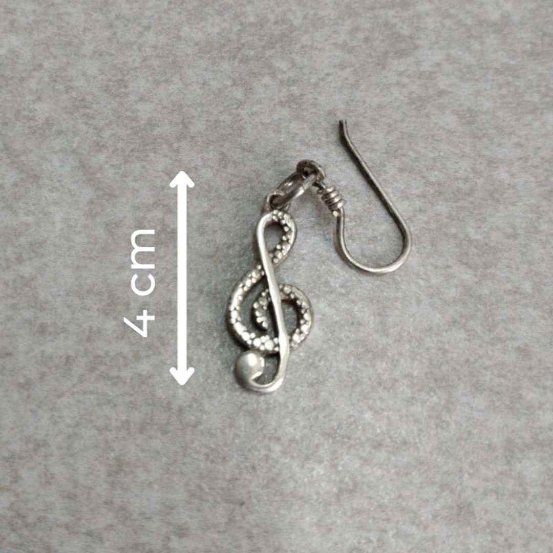 Boucles d'oreilles clés de sol en argent pour femme