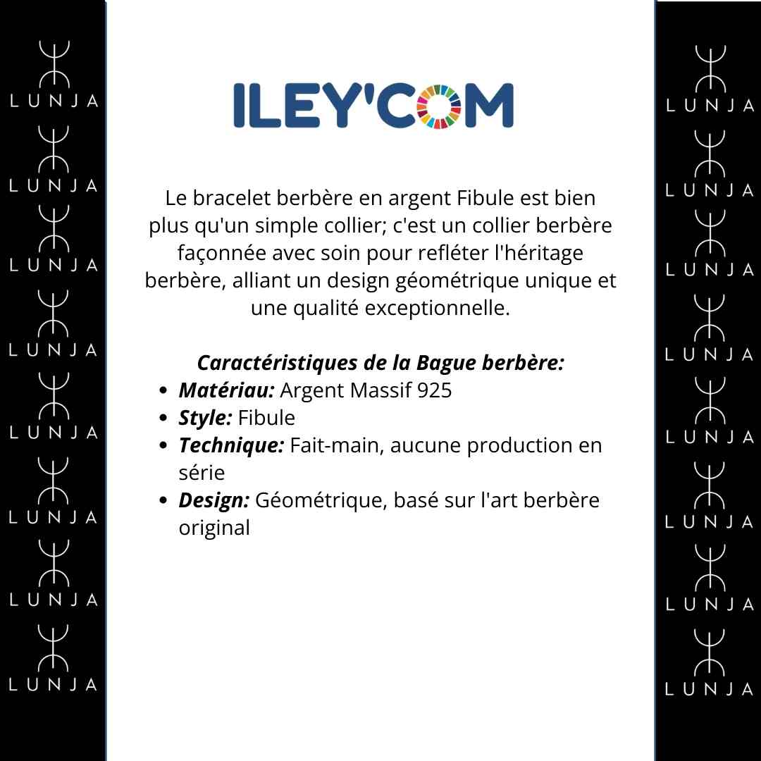 Bracelet Berbère Fibule en Argent