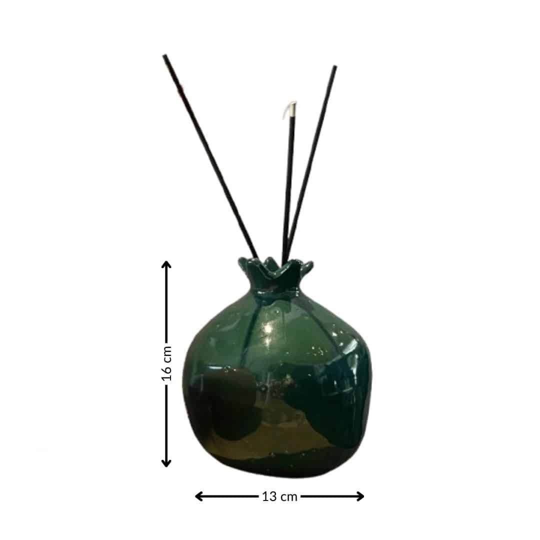 Porte-encens en céramique forme de grenade(13 × 16 cm)
