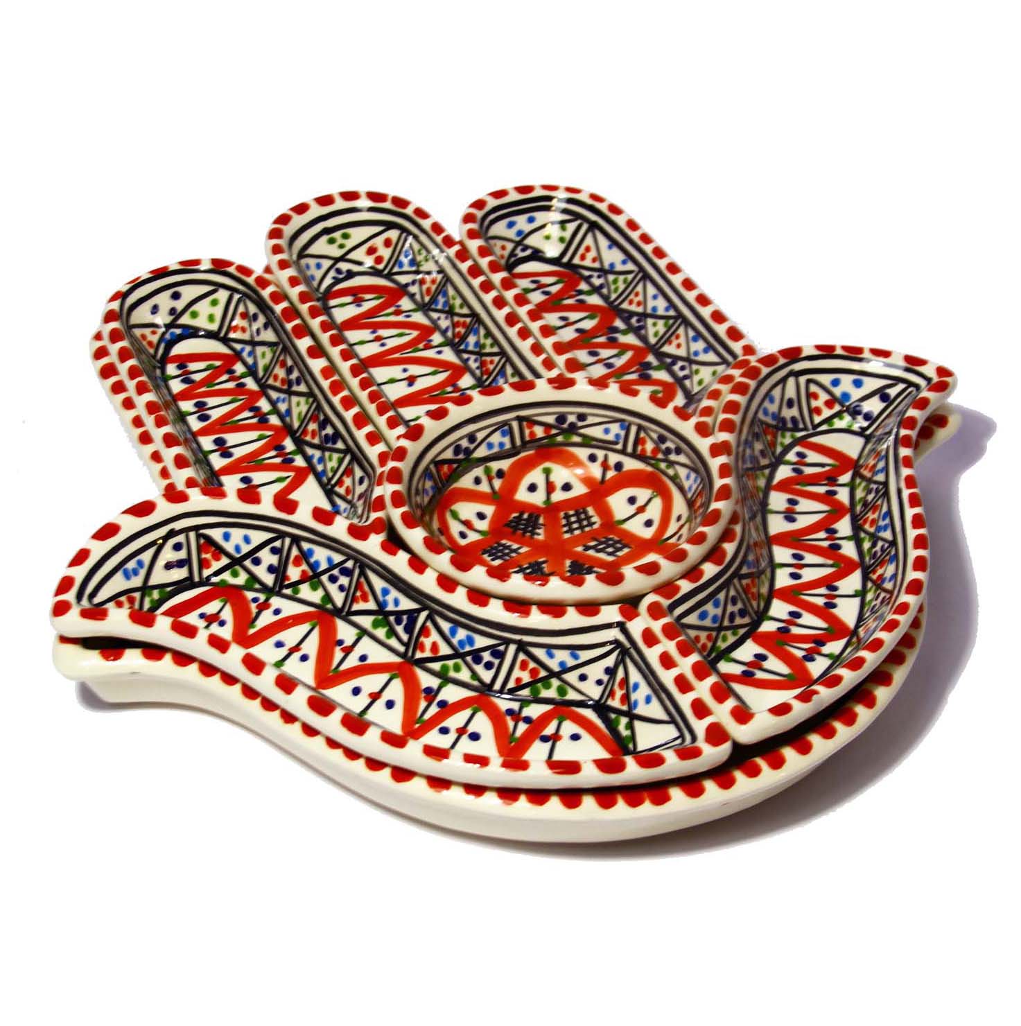 Service apéritif en céramique – Khomsa (7 pièces)