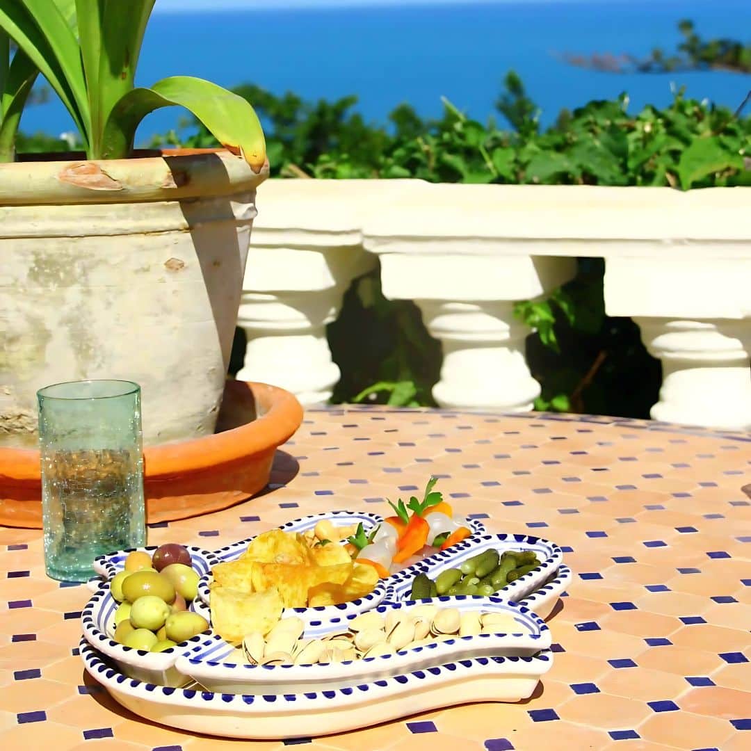 Service apéritif en céramique – Khomsa (7 pièces)