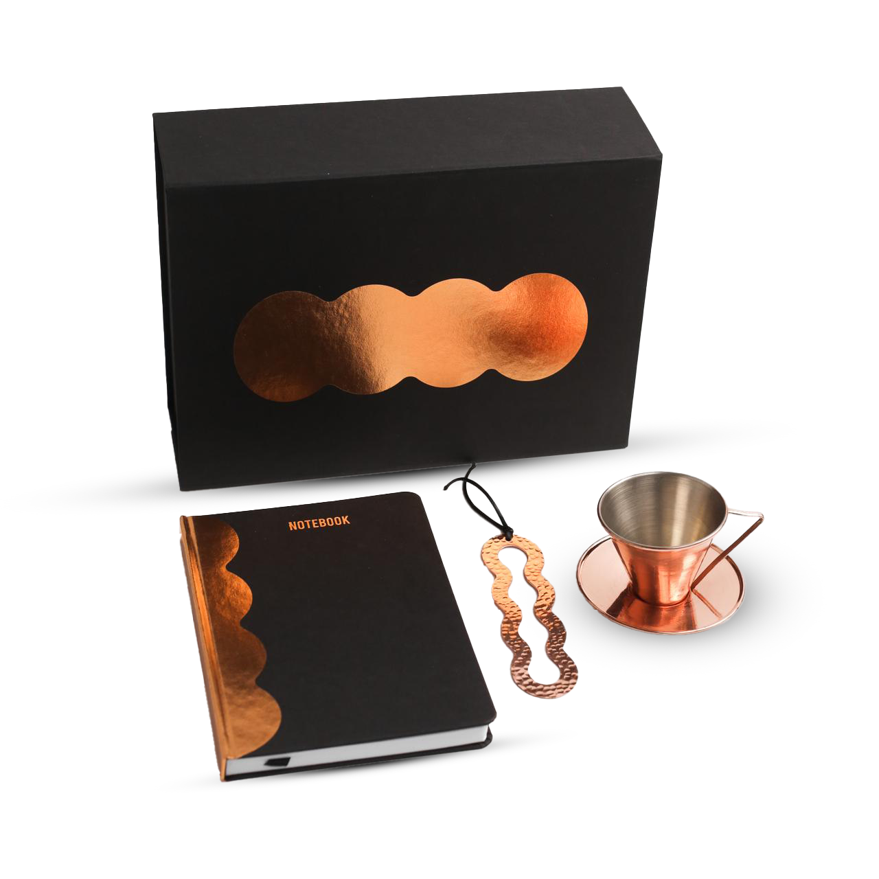 Coffret Eclipse Nespresso cuivre rosé : tasse, carnet & marque-page